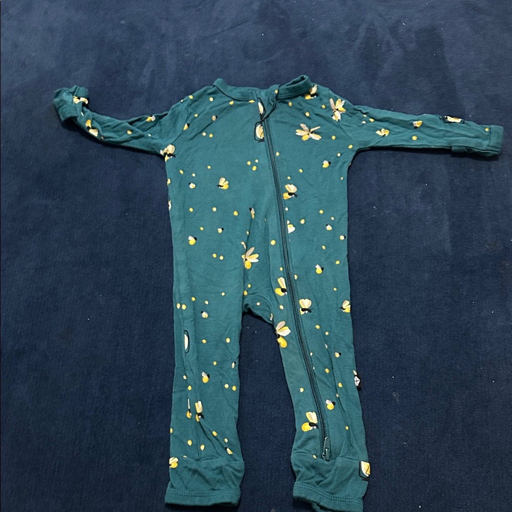 Kyte BABY Green Floral Kids One Piece